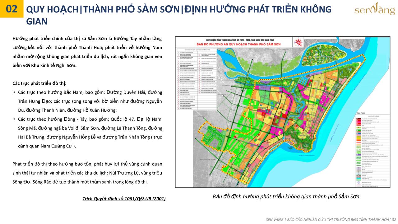 Quy hoạch tổ chức không gian và phân vùng chức năng đến năm 2050. Nguồn: Báo cáo nghiên cứu thị trường Tỉnh Thanh Hóa