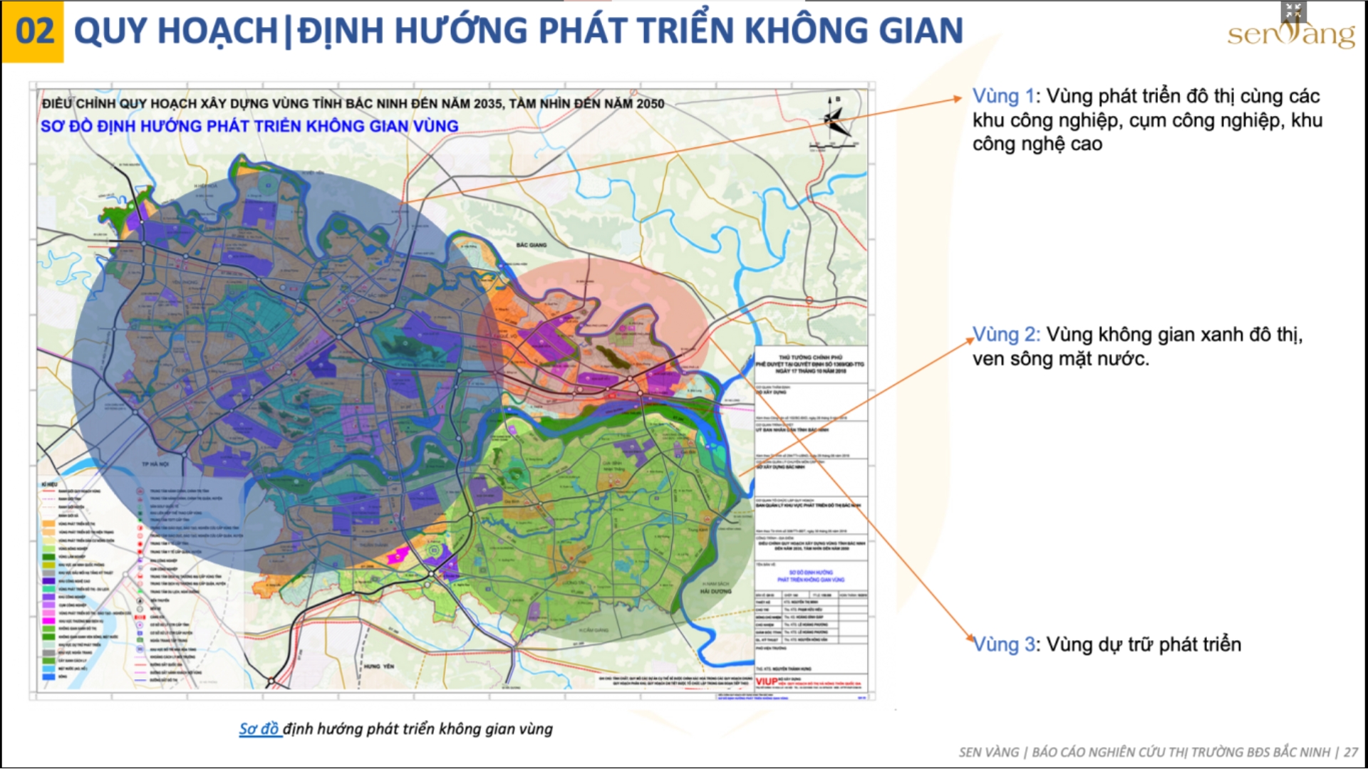 Cấu trúc phát triển không gian tỉnh Bắc Ninh. Nguồn: Sen Vàng tổng hợp