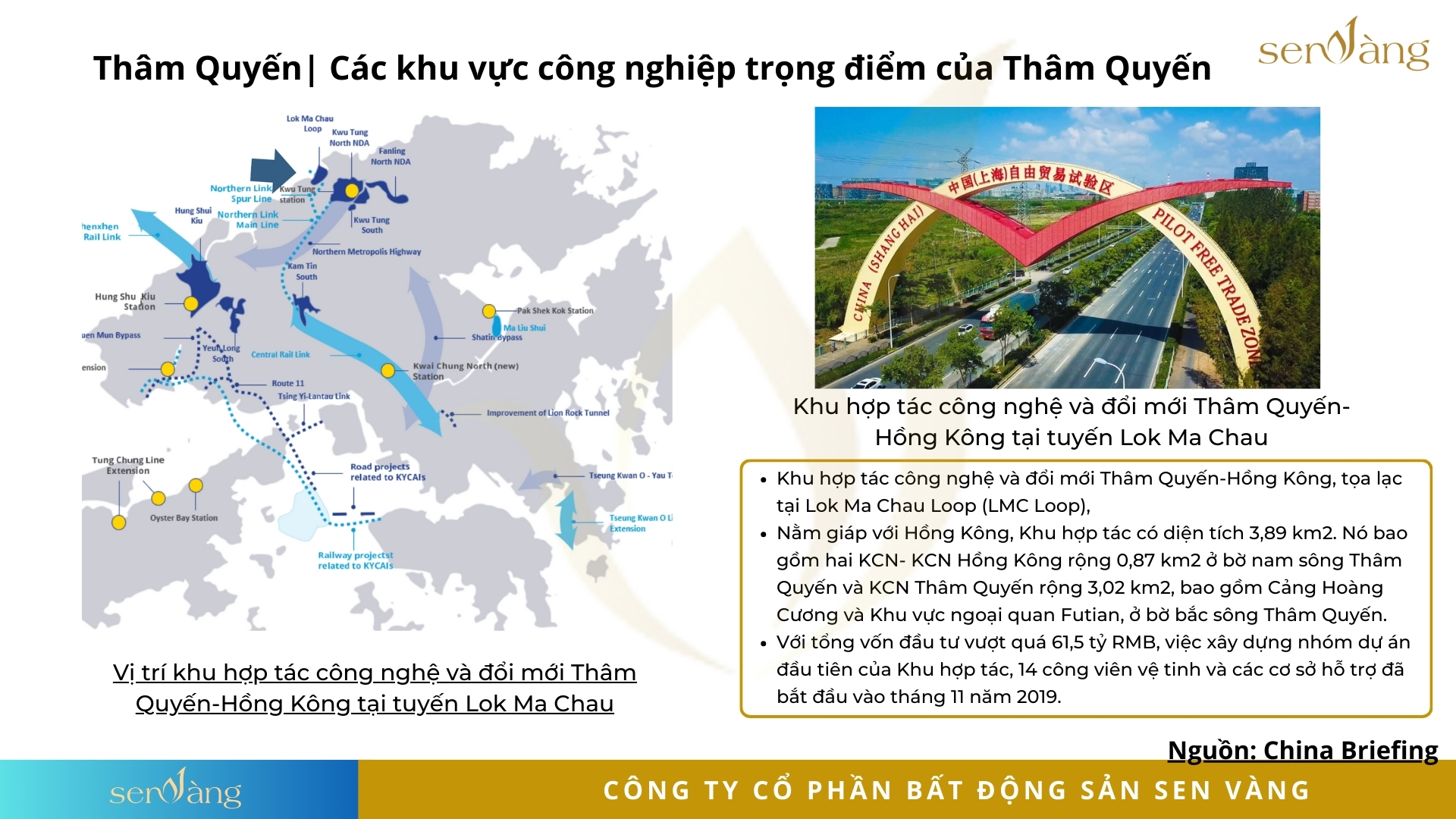 Khu hợp tác công nghệ và đổi mới Thâm Quyến- Hồng Kông tại tuyến Lok Ma Chau. Nguồn: Sen Vàng