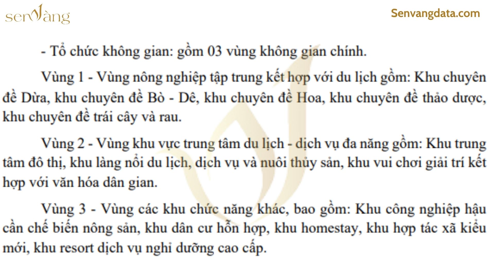 Định hướng Tổ chức không gian vùng du lịch Bến Tre. Nguồn: Sen Vàng tổng hợp