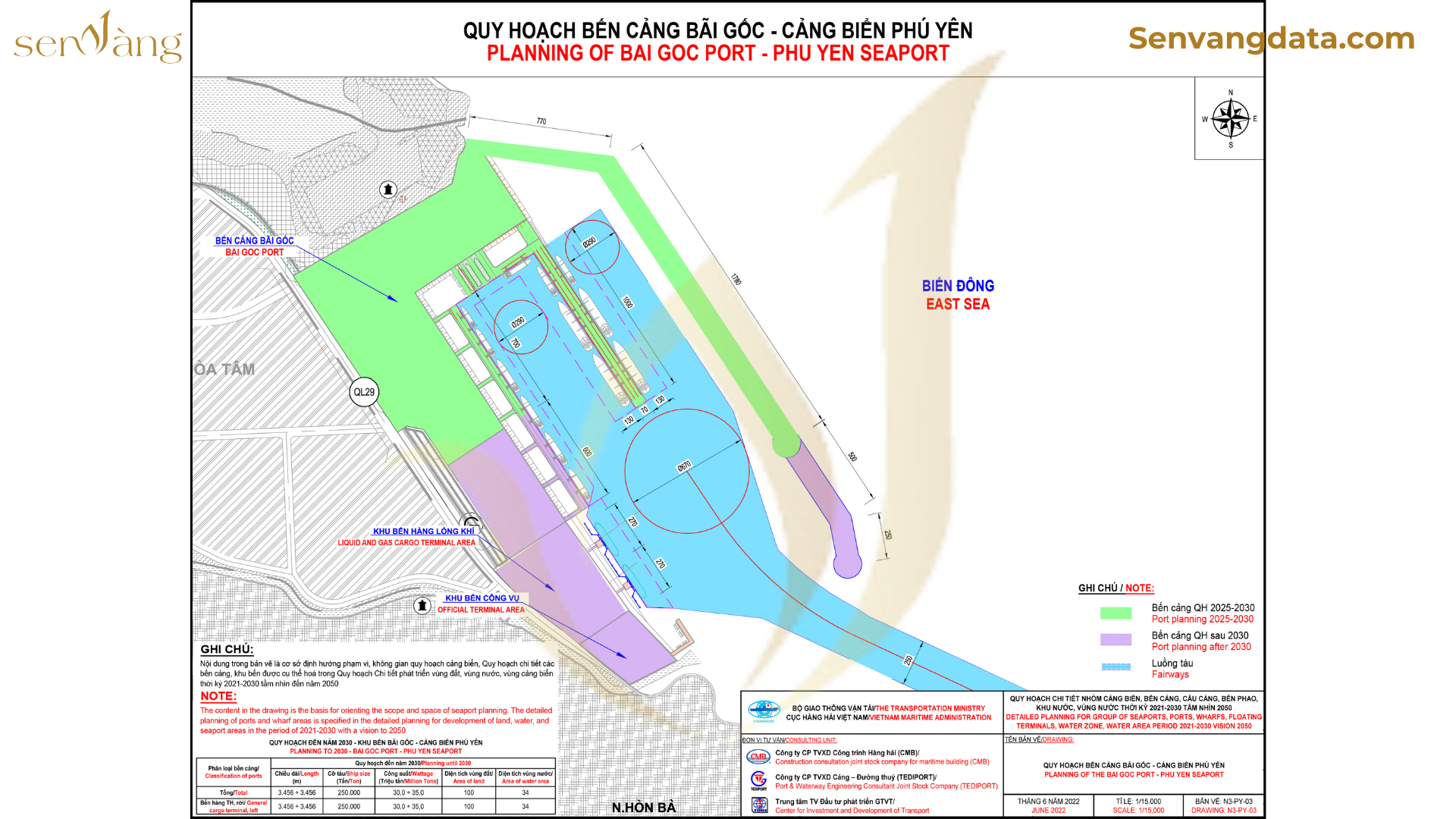 Quy hoạch Bến Cảng Bãi Gốc - Cảng biển Phú Yên. Nguồn: Sen Vàng tổng hợp