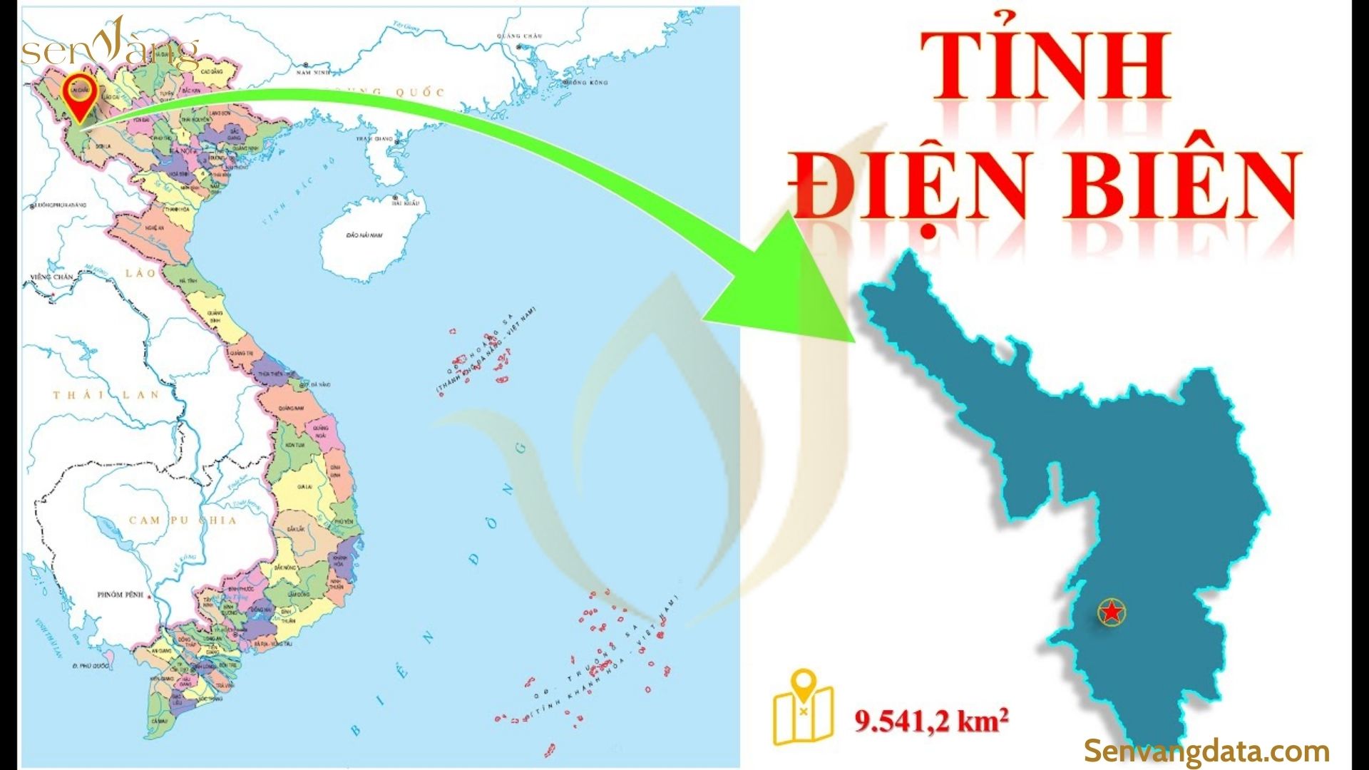 Vị trí địa lý tỉnh Điện Biên. Nguồn: Sen Vàng tổng hợp