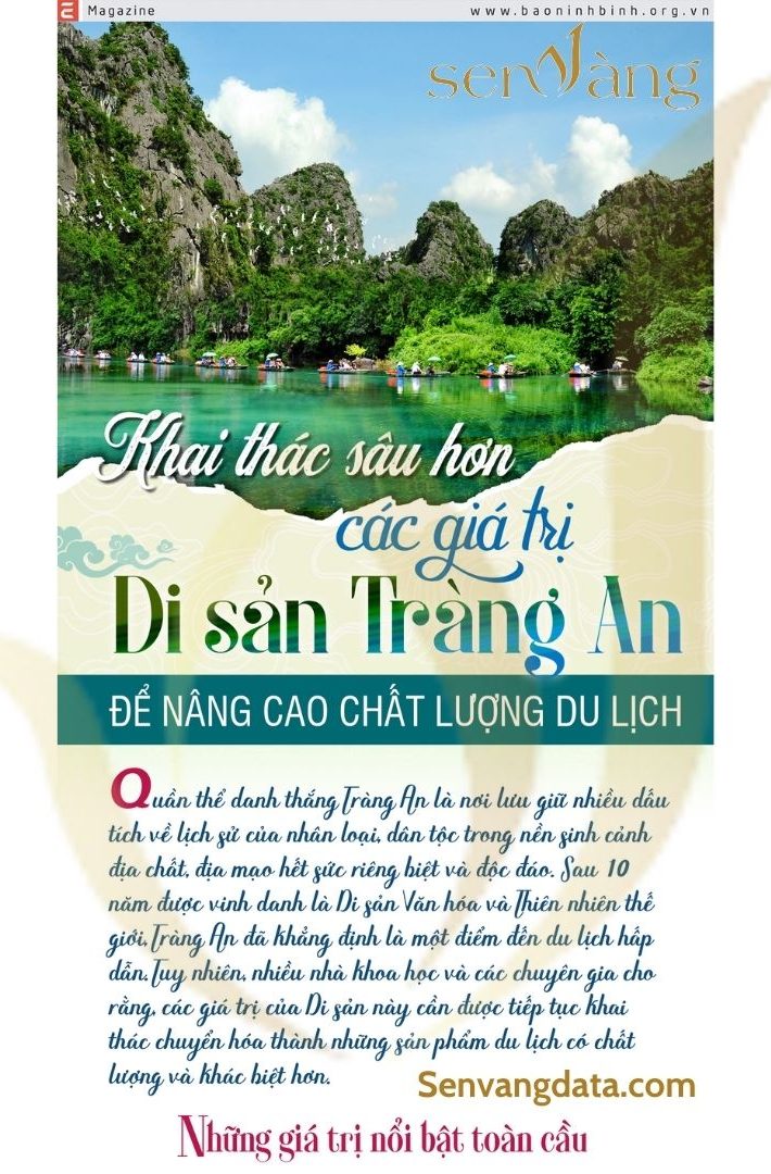 Tiềm năng du lịch của Quần thể danh thắng Tràng An. Nguồn: Sen Vàng tổng hợp