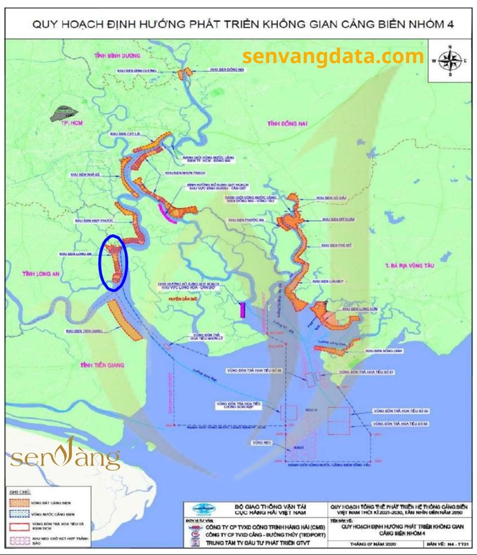 Quy hoạch định hướng phát triển không gian cảng biển nhóm 4. Nguồn: Sen Vàng