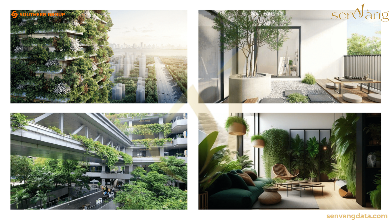 Biophilic Design: Thiên Nhiên Hòa Quyện Cùng Kiến Trúc Hiện Đại. Nguồn: Sen Vàng tổng hợp