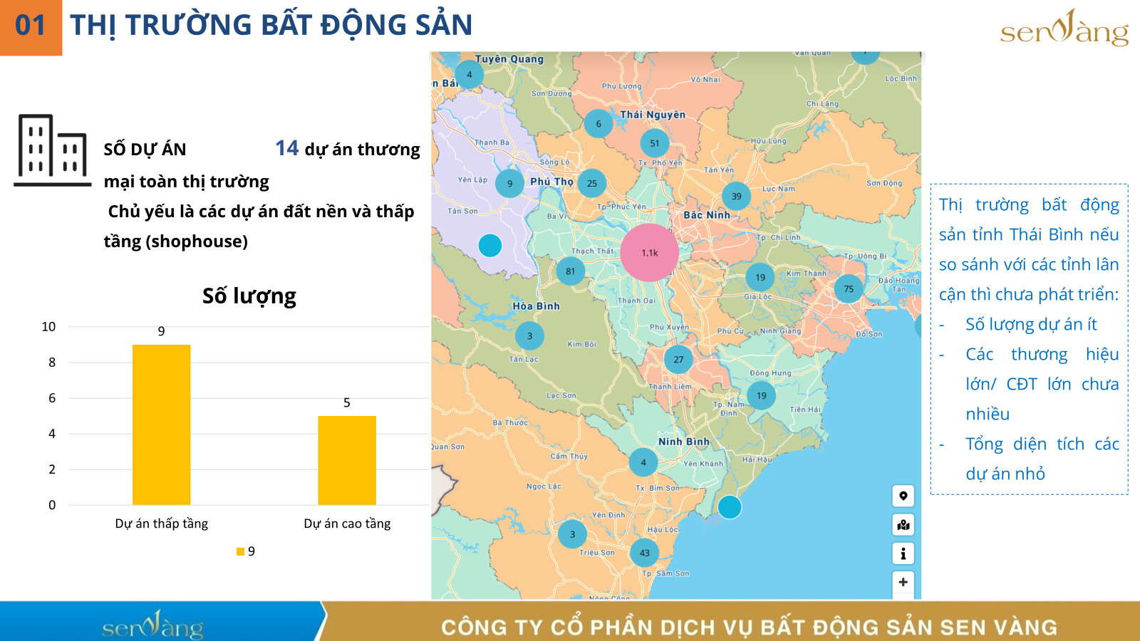 Thị trường Bất động sản tỉnh Thái Bình. Nguồn: Sen vàng tổng hợp.